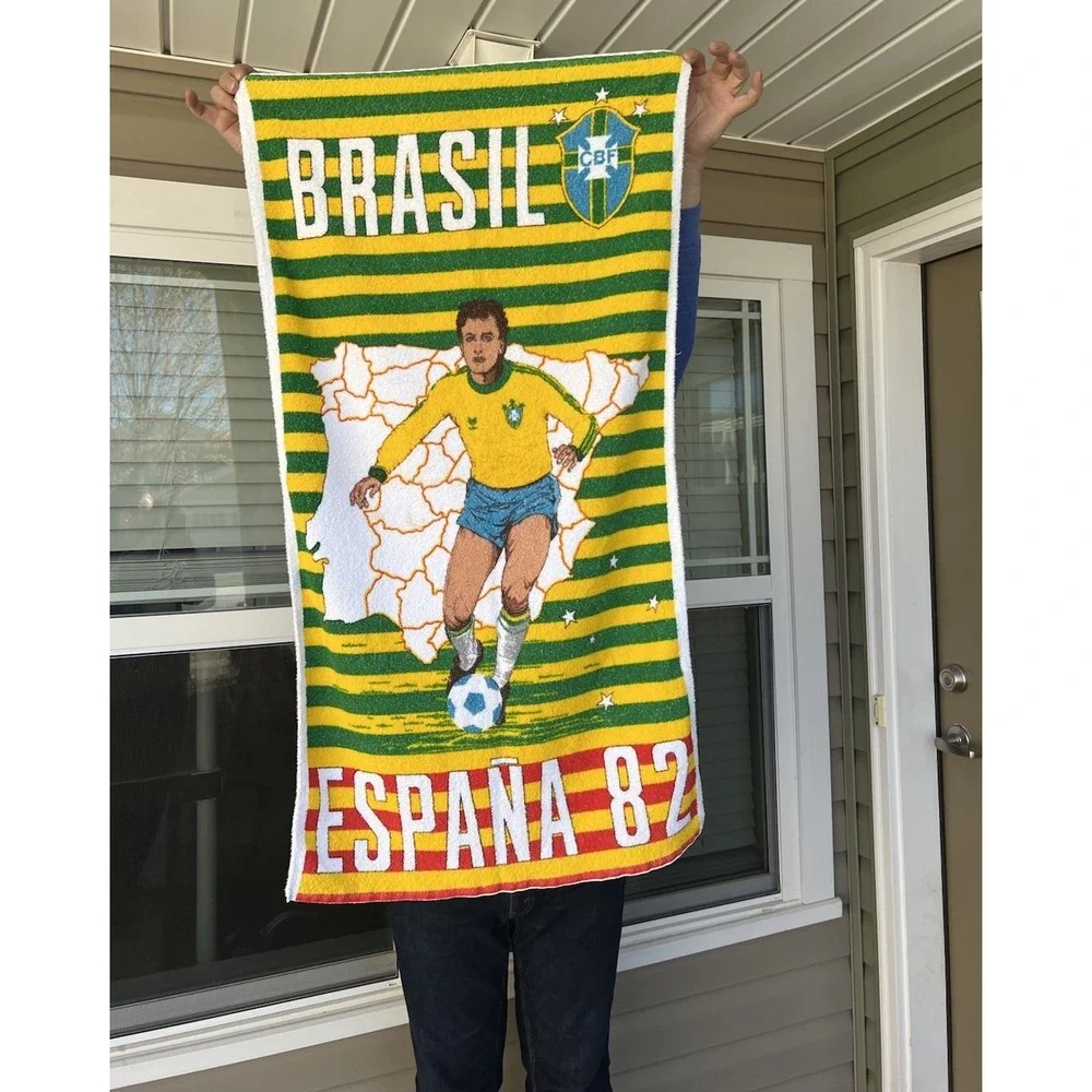 Vintage 1982 Spain World Cup Soccer Beach Towel Spanish Futbol FIFA Espana
